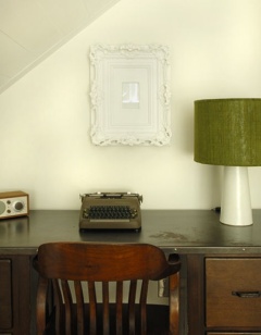 Clean desk with an old-fashioned typewriter - the perfect working space